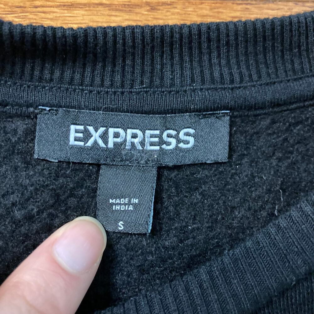 S Express Black Statement Pearl Rhinestone Sweater Top Long Sleeve - Picture 9 of 9